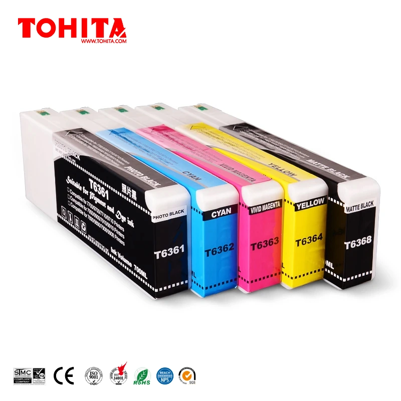 خرطوشة الحبر T6368 T6364 T6363 T6363 6362 6368 6364 6362 بالنسبة إلى Epson Stylus PRO 7700 7890 7900 9700 9890 9900 حبر توهيتا