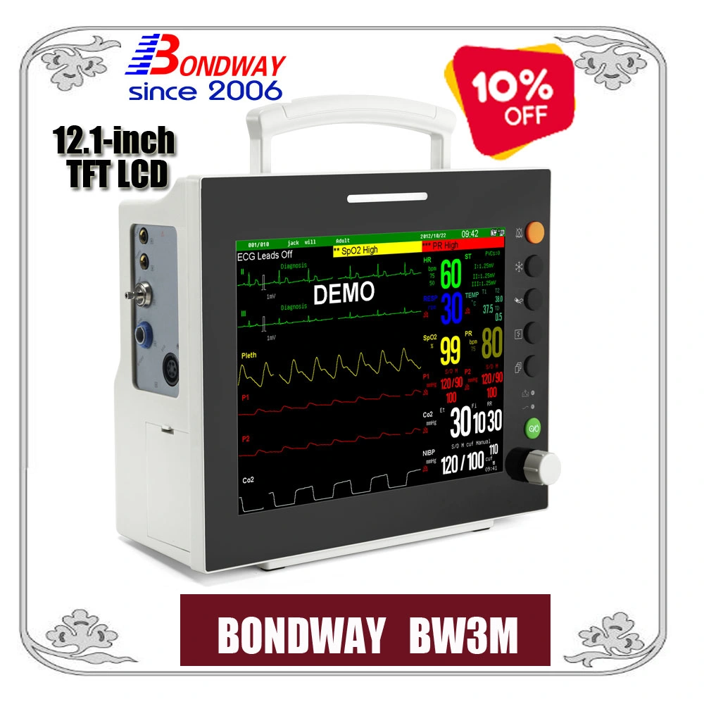 Monitor de paciente, la UCI del Sistema de monitorización de pacientes con pantalla LCD TFT de 12 pulg.