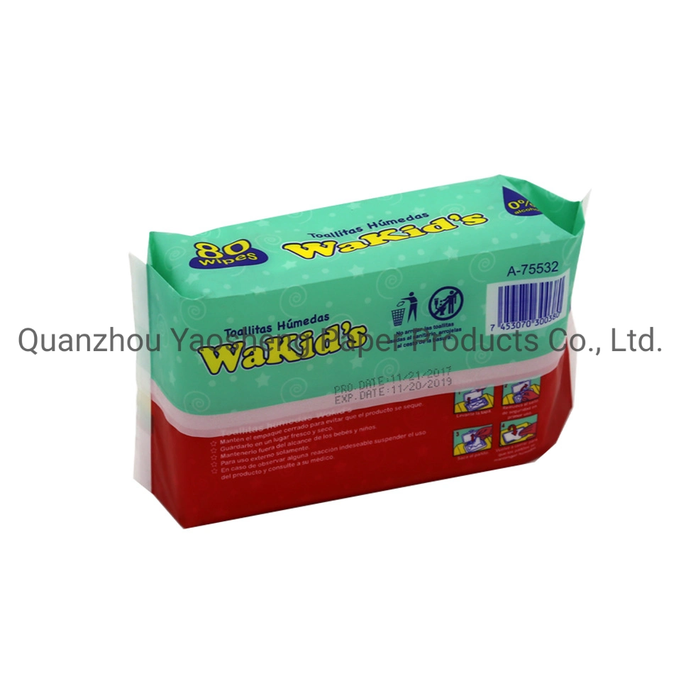 Top Quality Factory fornece directamente álcool - Free Baby Wet Wipes Wet Tecido 80PCS