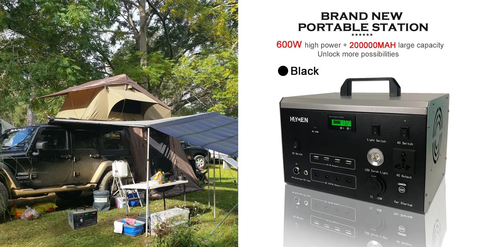 Basic Customization Hayoen Home Light DC AC Home Power 600W Portable Solar Light System