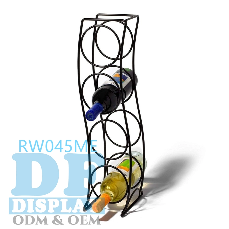 Wine Rack Classic Metal Steel Free-Standing Curved 4 Bottle Modular Wine Rack Storage Organizer Wine Bottle Holder