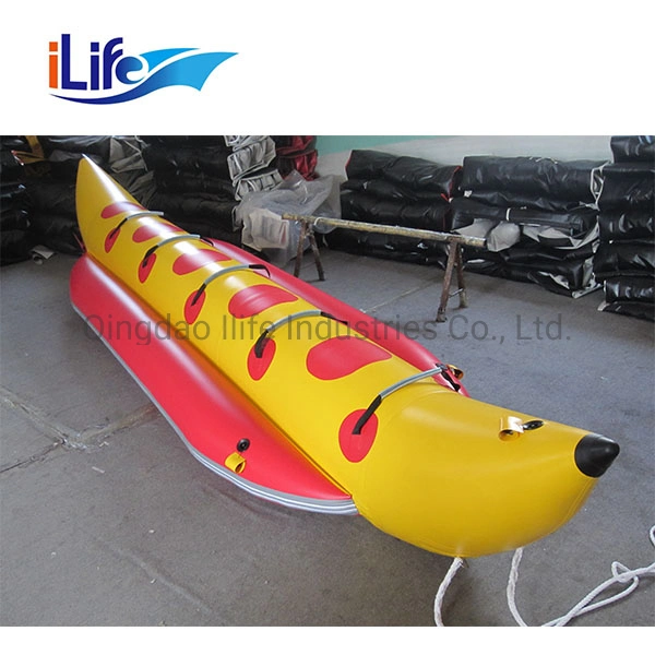 Ilife populaires plus chaudes de type PVC jaune le bateau banane gonflable pour le lac de l'eau gonflable Sport Toys bateau banane pour 3 personne