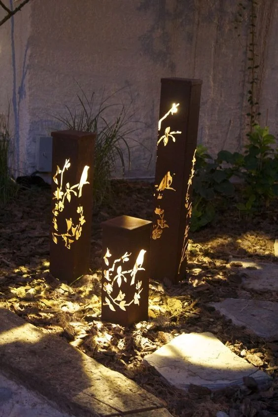 Waterproof Lightbox Corten Steel Garden Lamp