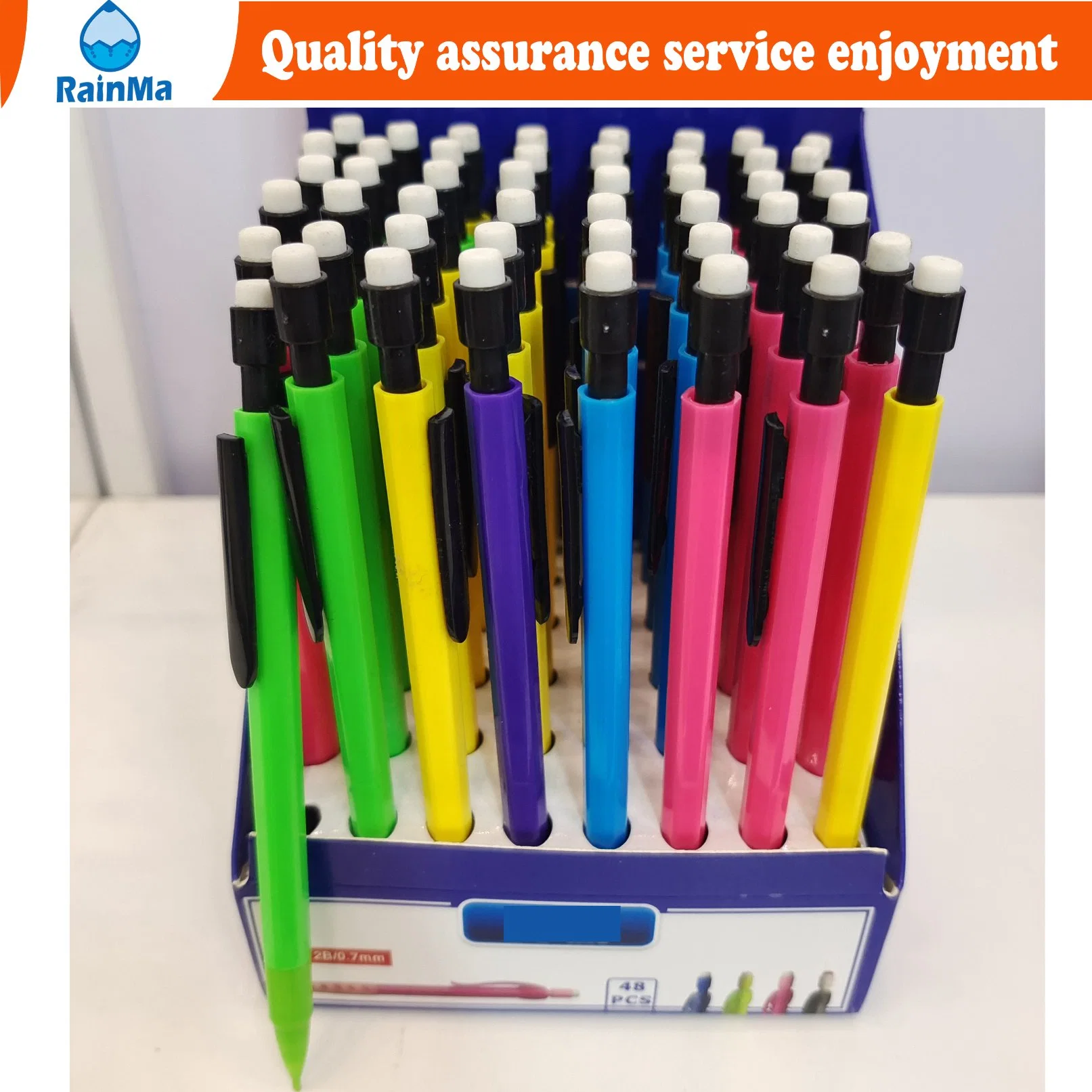 Manufacturer Supplies 0.5mm0.7mm Color Plastic Mechanical Pencil for Children Office