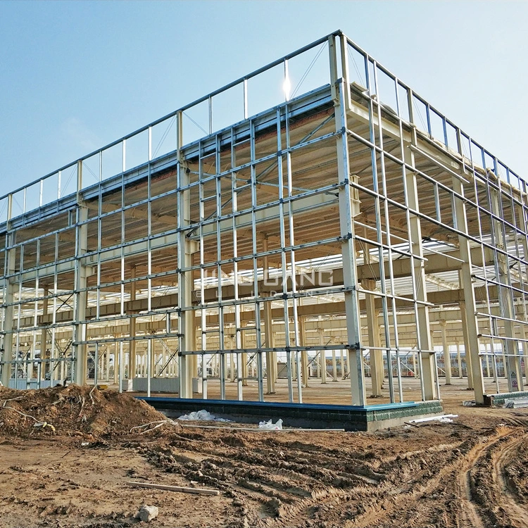 Galvanizado prefabricados Q235 T355 H Galpón Estructura de acero de sección Construcción metálica de almacenamiento para almacén taller