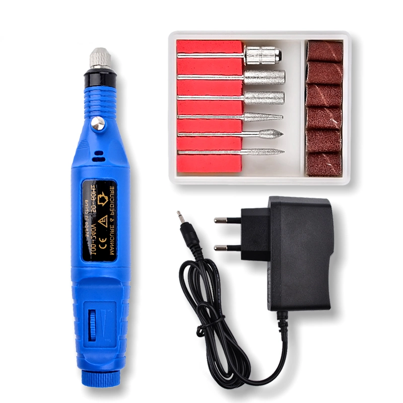 Professionelle Nagelbohrmaschine Efile Maniküre Pediküre Werkzeuge mit Gold Nail Drill Bits für den Home Salon verwenden