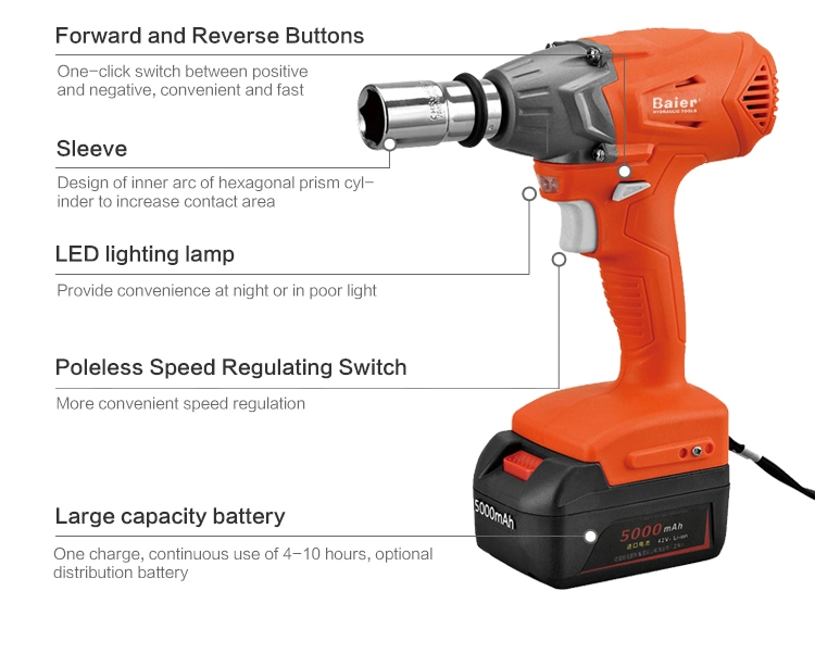 42V 1/2" High Torque 320nm Cordless Electric Impact Wrench 8200X