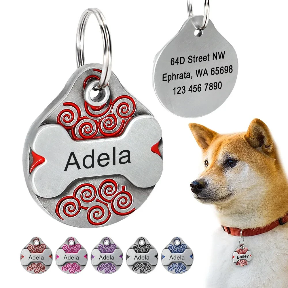 Personalized Dog Tag Free Engraving Dogs ID Tags Nameplate Dog Plate Anti-Lost Pet Accessories Dog Tag for Collar Necklace