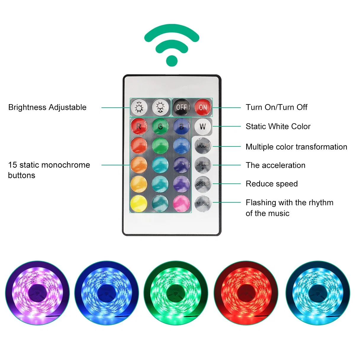 Tuya Smart APP de luz LED RGB flexibles colorido de las luces de la cinta