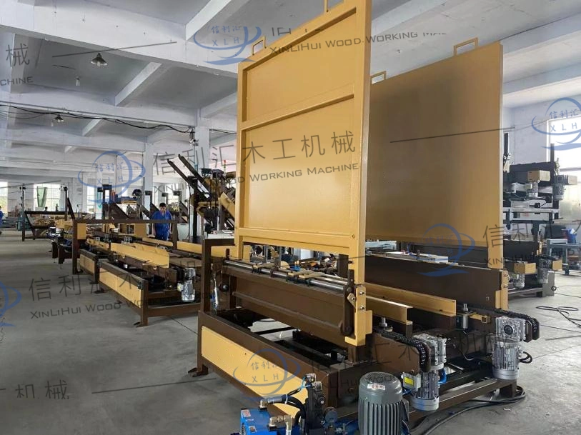 Full Automatic Plywood Pallet Block Making Machine Palletsquare Wood Foot Block Cutting Machine Shelf Card Board Stack Block Wooden Pallet Automatic Production