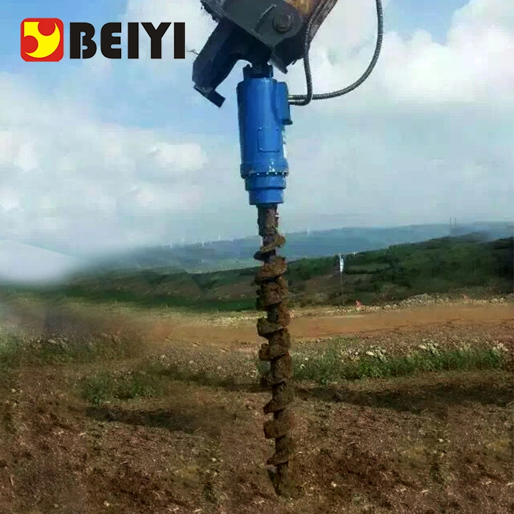 Hot Sale Beiyi Brand Hydraulic Earth Auger Post Hole Digger Hydraulic Auger Drive with Drill for Hole Drilling