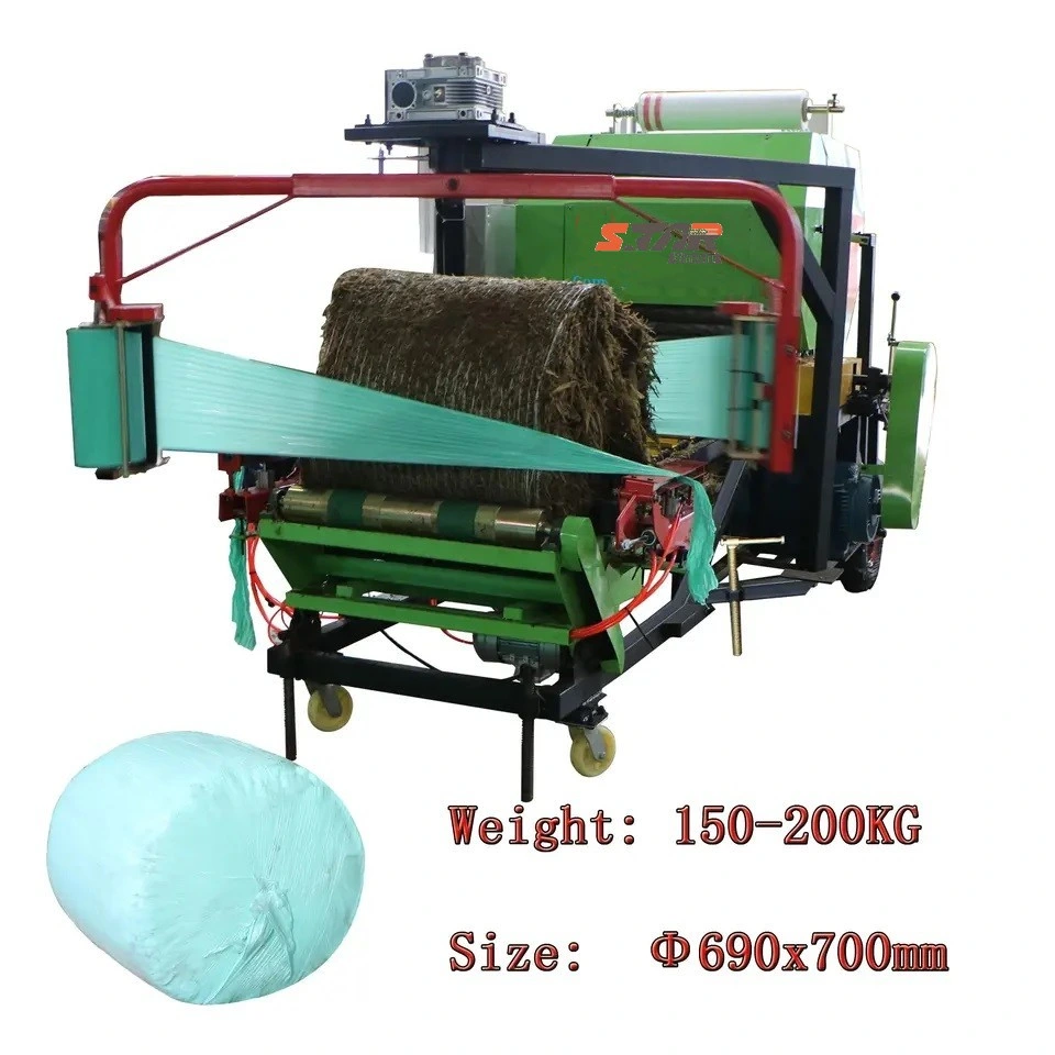 Wholesale/Supplier Good Reliability Agricultural Tool 200kg Round Pine Straw Baler and Wrapper Combination Machine