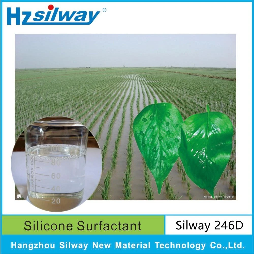 Fabricante Silway grossista 246D adjuvante de silicone de Espuma Baixa Surfactante Silicone Produtos Químicos Agrícolas