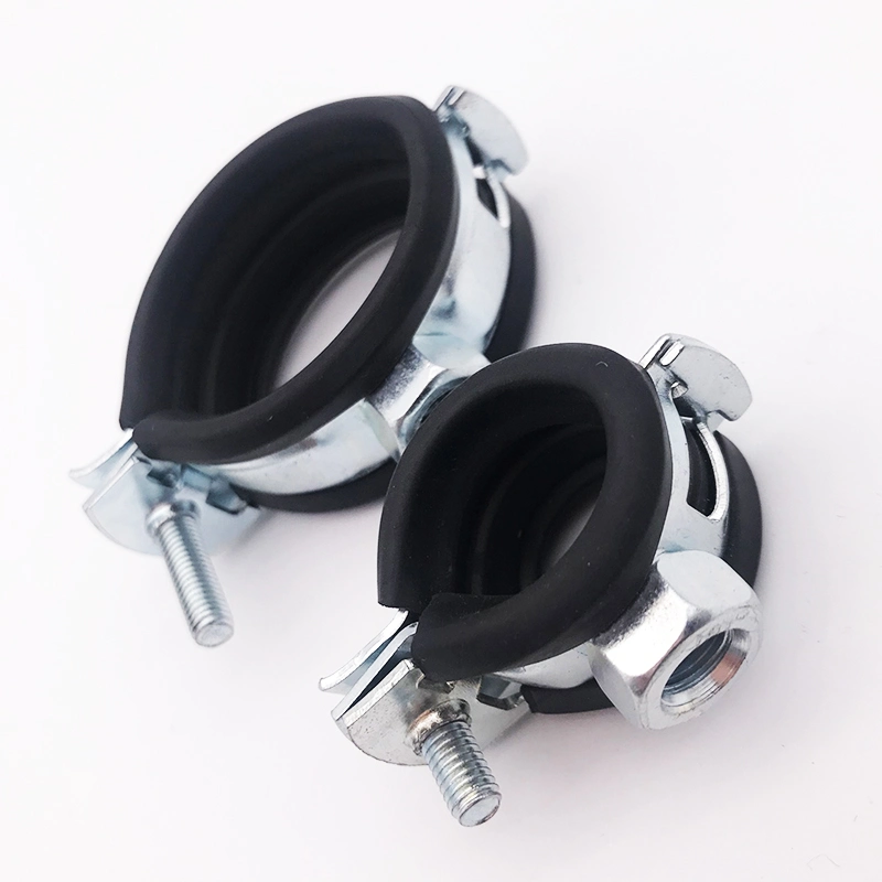 Pipe Fitting M8 Single Screw with Rubber Wall Mount Pipe Clamp