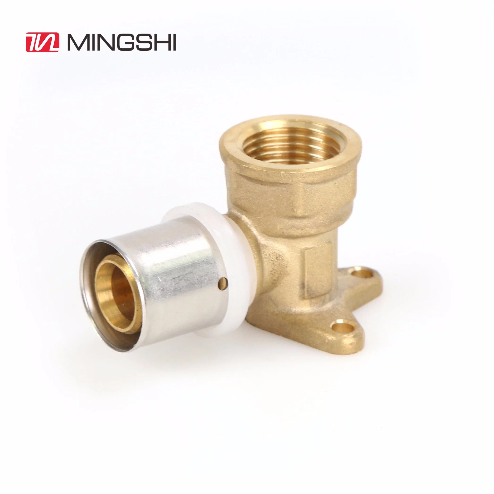 Mingshi Plumbing Materials Floor Heat Water Supply Pexalpex Pipe Fitting with Watermark/Acs/Aenor Wall Plated Male Elbow Press Brass Fittings