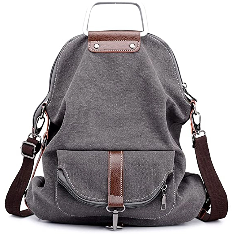 College School Travel Adjustable Shoulder Bag Rucksack Women Vintage Canvas Backpack