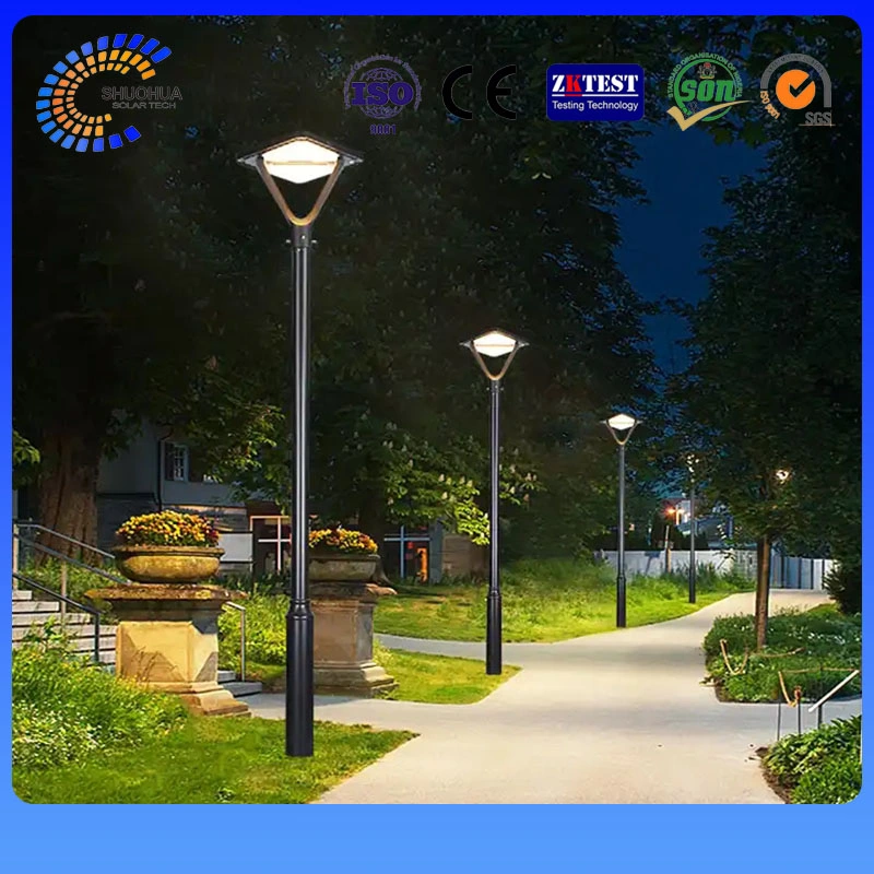 Integrated 80W Solar Garden Lamp with 360° Beam Angle - Lithium Battery