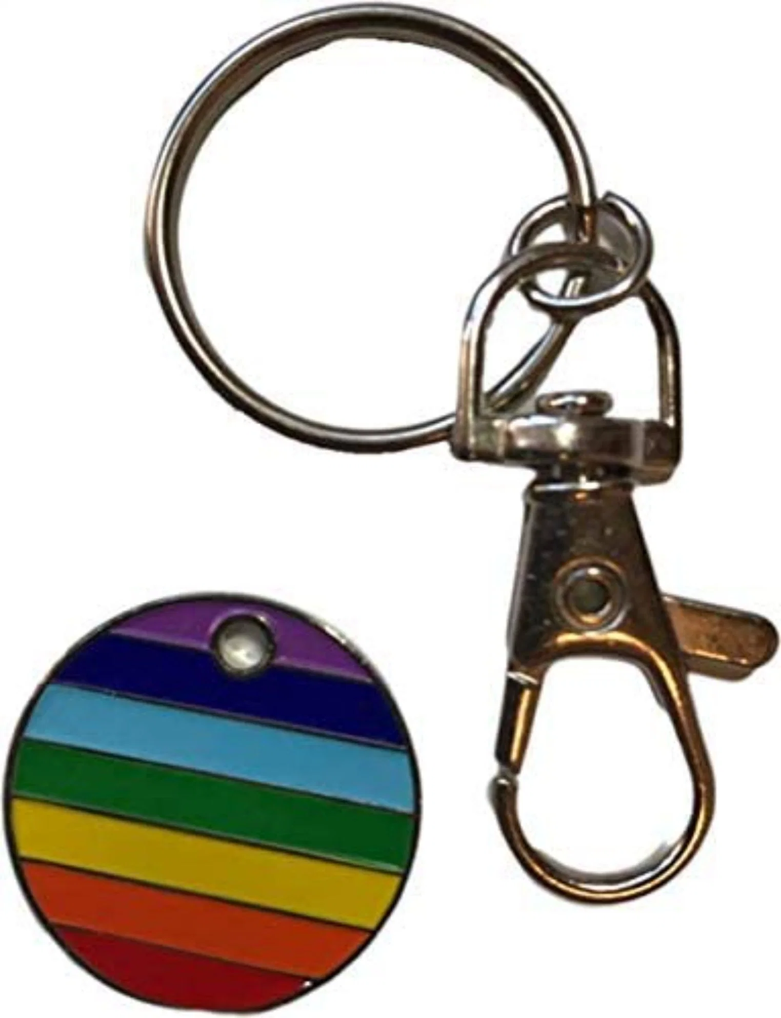 High quality/High cost performance Custom National Flag Skull Rainbow Zinc Alloy Trolley Coin Token Keychain