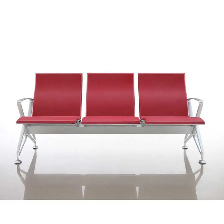 Customer Waiting Bench PU Aluminum Airport Seating Hospital Clinic Waiting Chair