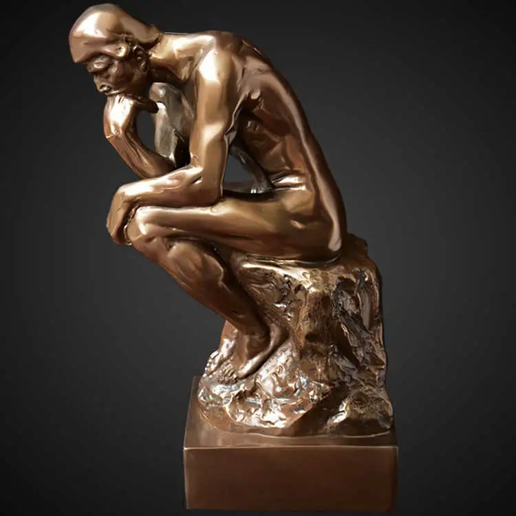 Custom High Quality Hand Polishing Bronze Figure The Thinker Sculpture