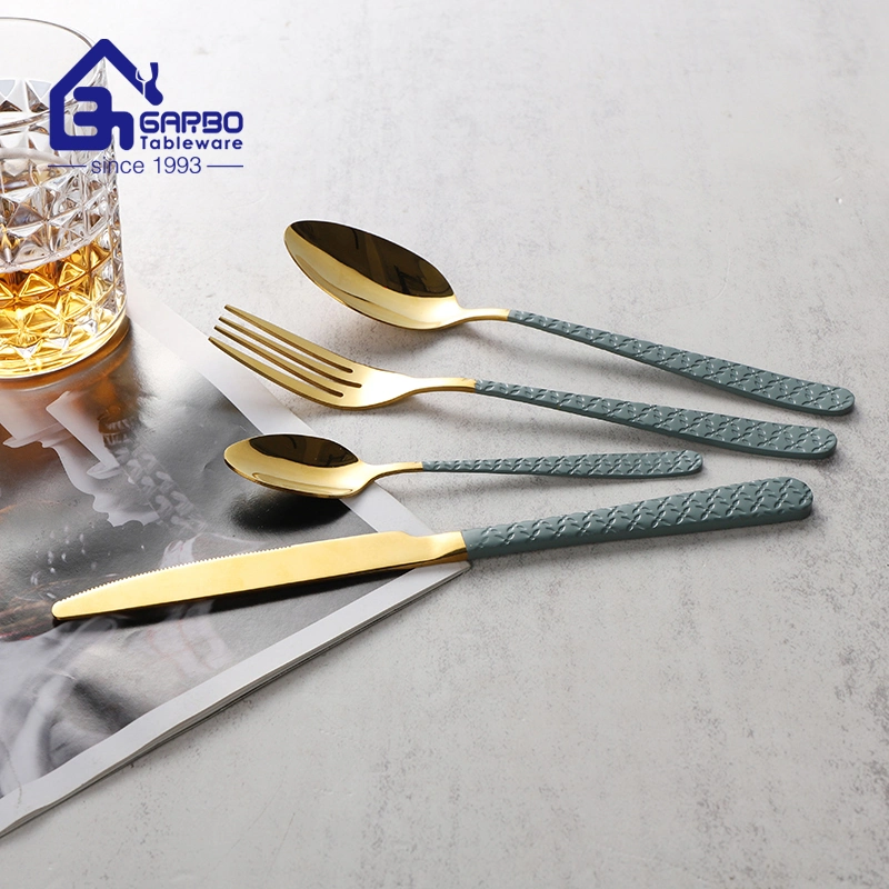 New Design Bulk Price High quality/High cost performance Mirror Polished PVD Gold Stainless Steel Flatware Cutlery