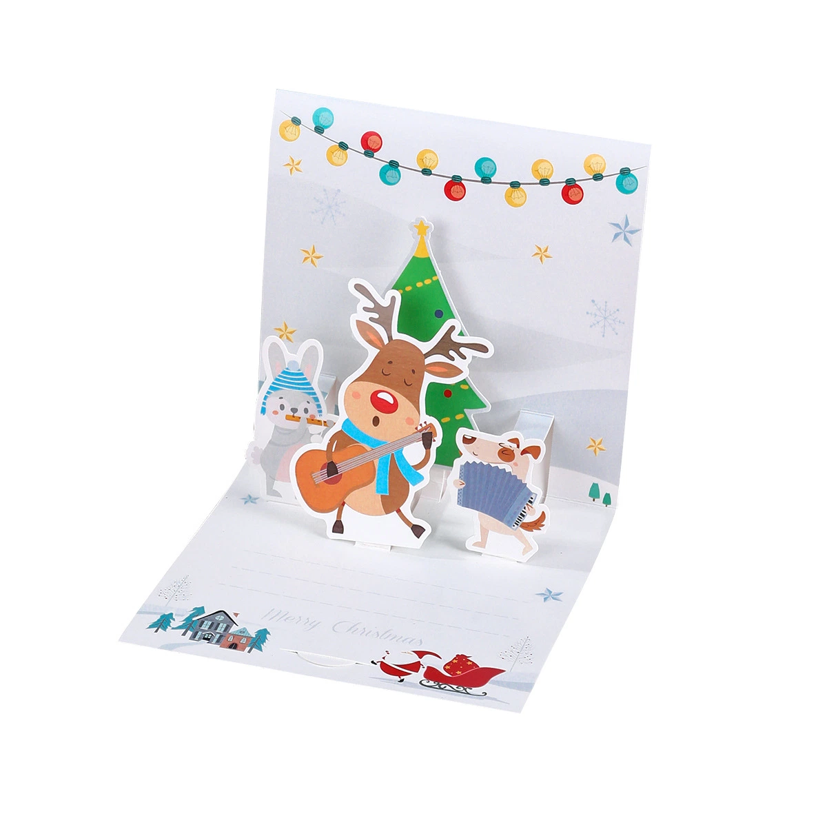 Christmas Card Creative New Three-Dimensional Small Card Blessing Birthday New Year Mini Small Cute Cartoon Greeting Card