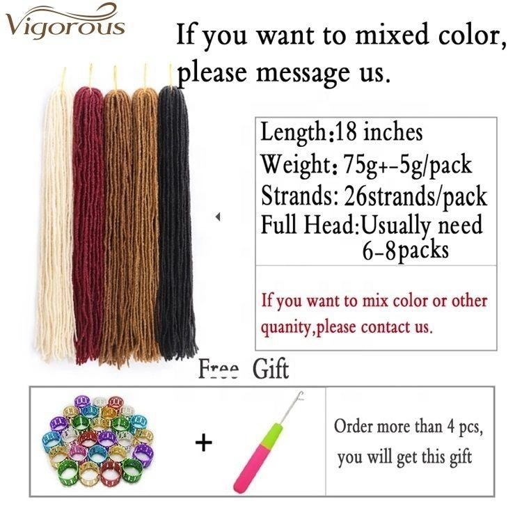 Cheap 18 pouces doux en read Faux Locs crochet tressage synthétique Cheveux