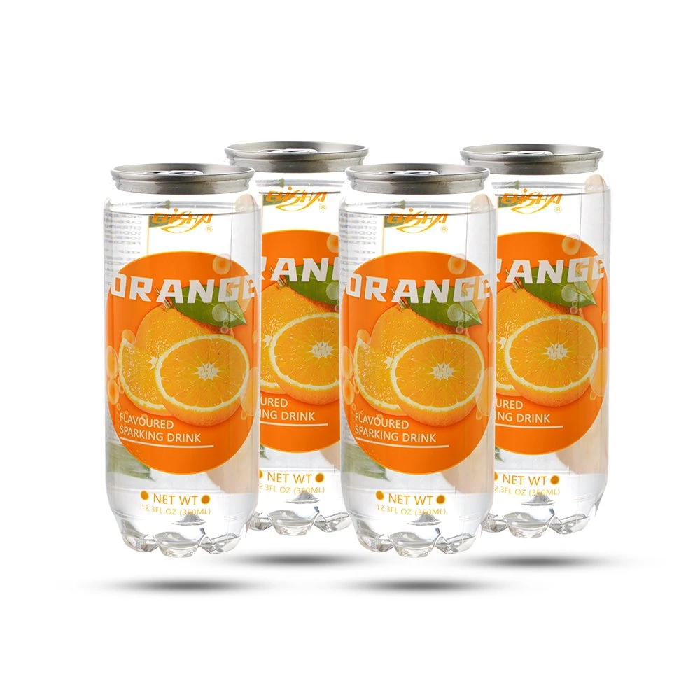 Hot Sale Soda Drink 350ml /24 Bottle Orange Fruit Flavor Sparkling Water Non Juice Drinks