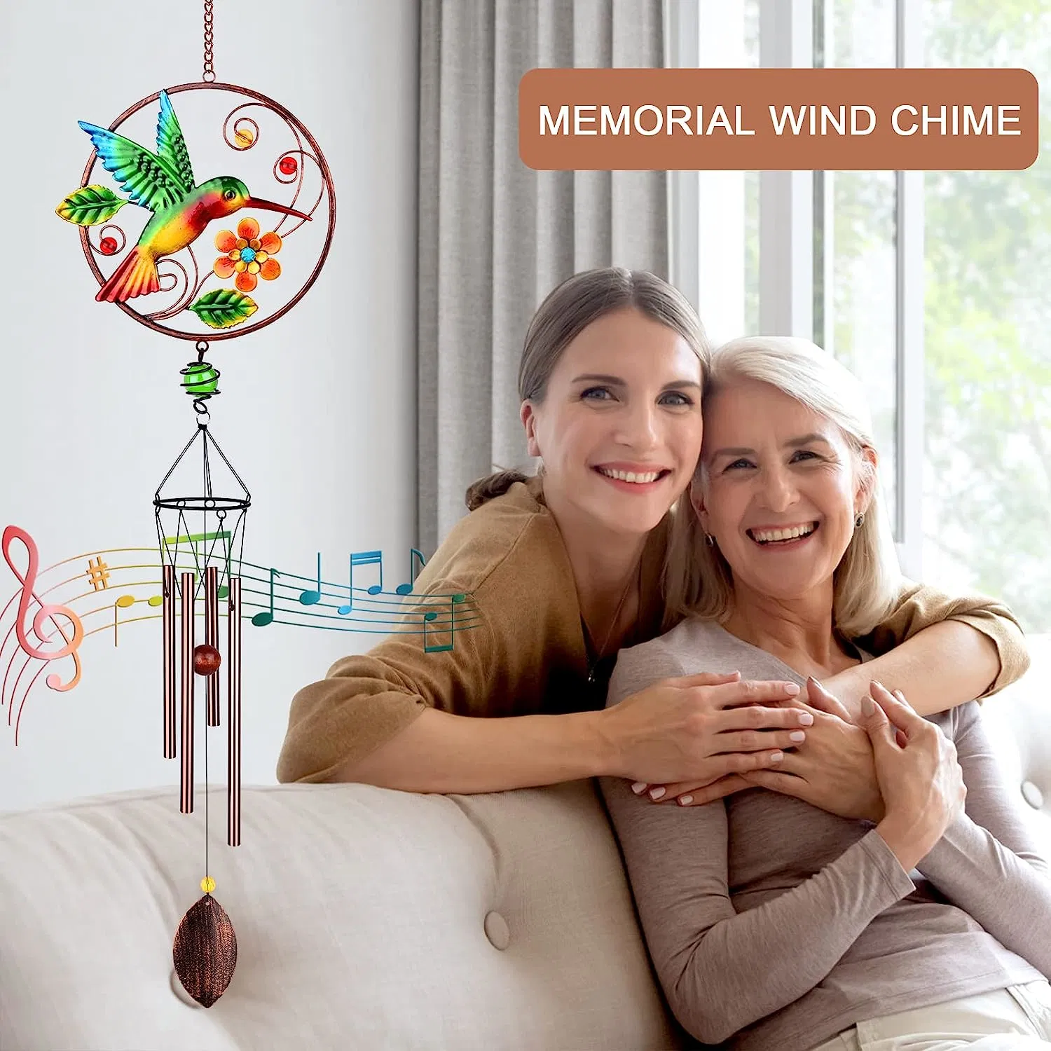 Wind Chimes, Creative Design Home Garden Decoration Gift Portable Metal Garden Wind Chimes for Home Garden Decoration