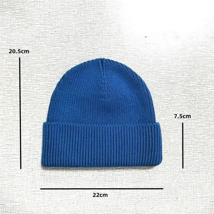 Custom Beanies Plain Warm Knitted Winter Hats Letter Logo Embroidery Beanie Hat