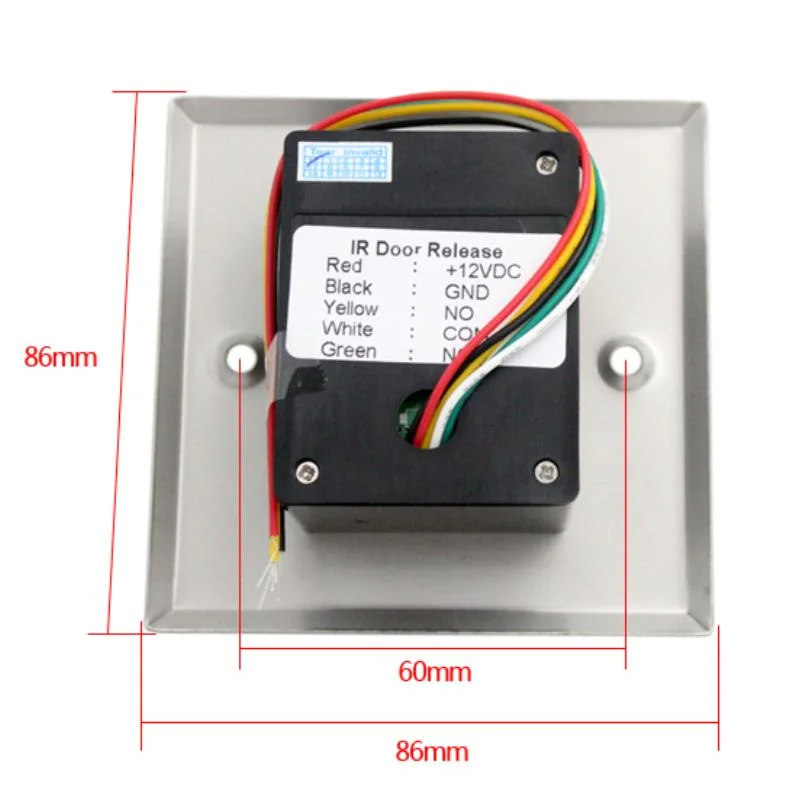 86 Porte automatique de type IR Interrupteur à bouton de sortie sans contact avec LED