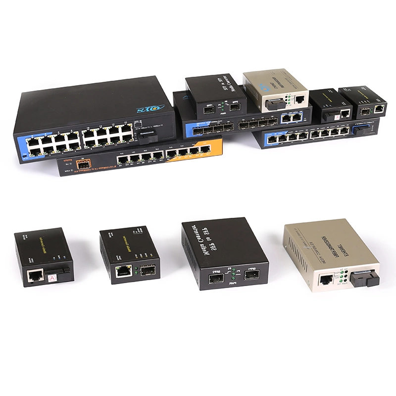 OEM Factory Ethernet 10/100/1000m SFP Fiber Optical Media Converter with Sc/LC/St Connector