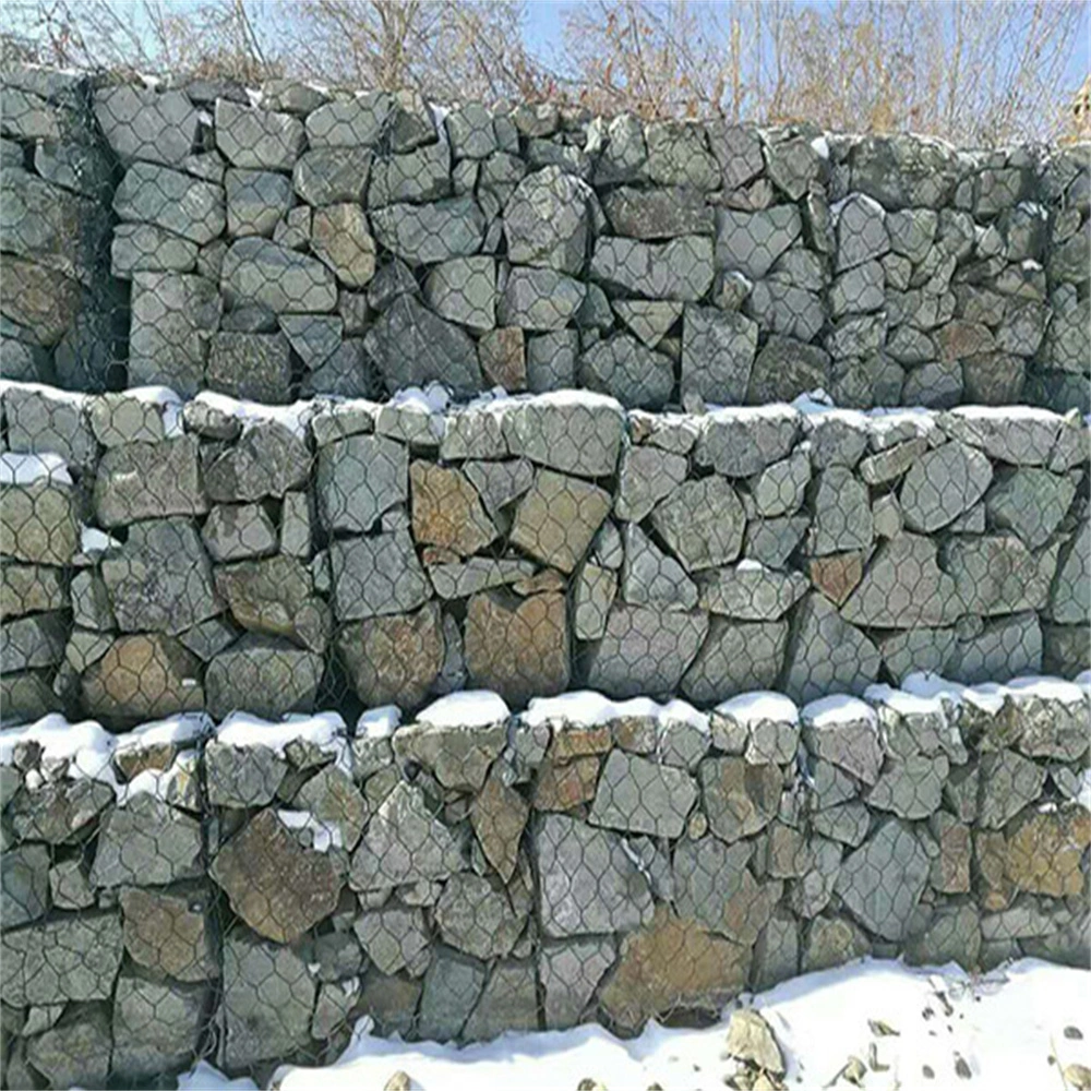 Hot-DIP Galvanized Gabion Grid Net River Treatment Control de inundaciones Control jaula de piedra de red