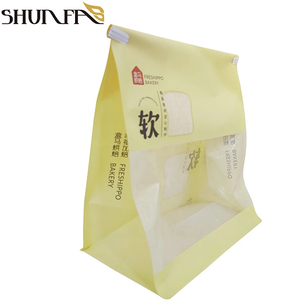 Packaging Bgas with Window Hot Sale Small Bakery Bread Kraft Paper Bag