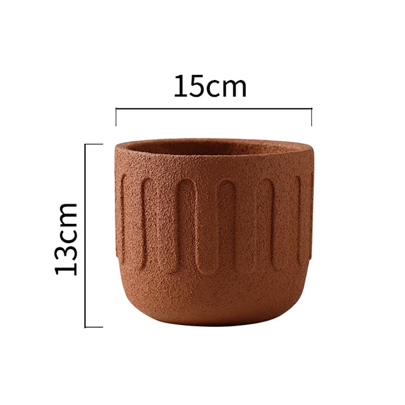 Ceramic Cement Flower Pots Nordic Style Simple and Creative Potted Green Plants Flower Pots Round Sandstone