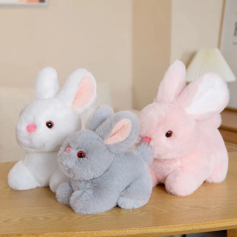 Animal de simulação de coelho macio e macio da boneca Bunny realista, macio e macio Brinquedo