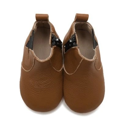 Muster Customization Großhandel/Lieferant Braun Echtes Leder Weiche Stiefel Kleinkind Baby Schuhe für Kinder Jungen Mädchen