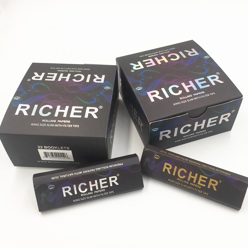 Richer Golden Rolling Papers documentos de tamaño regular el consumo de cigarrillos