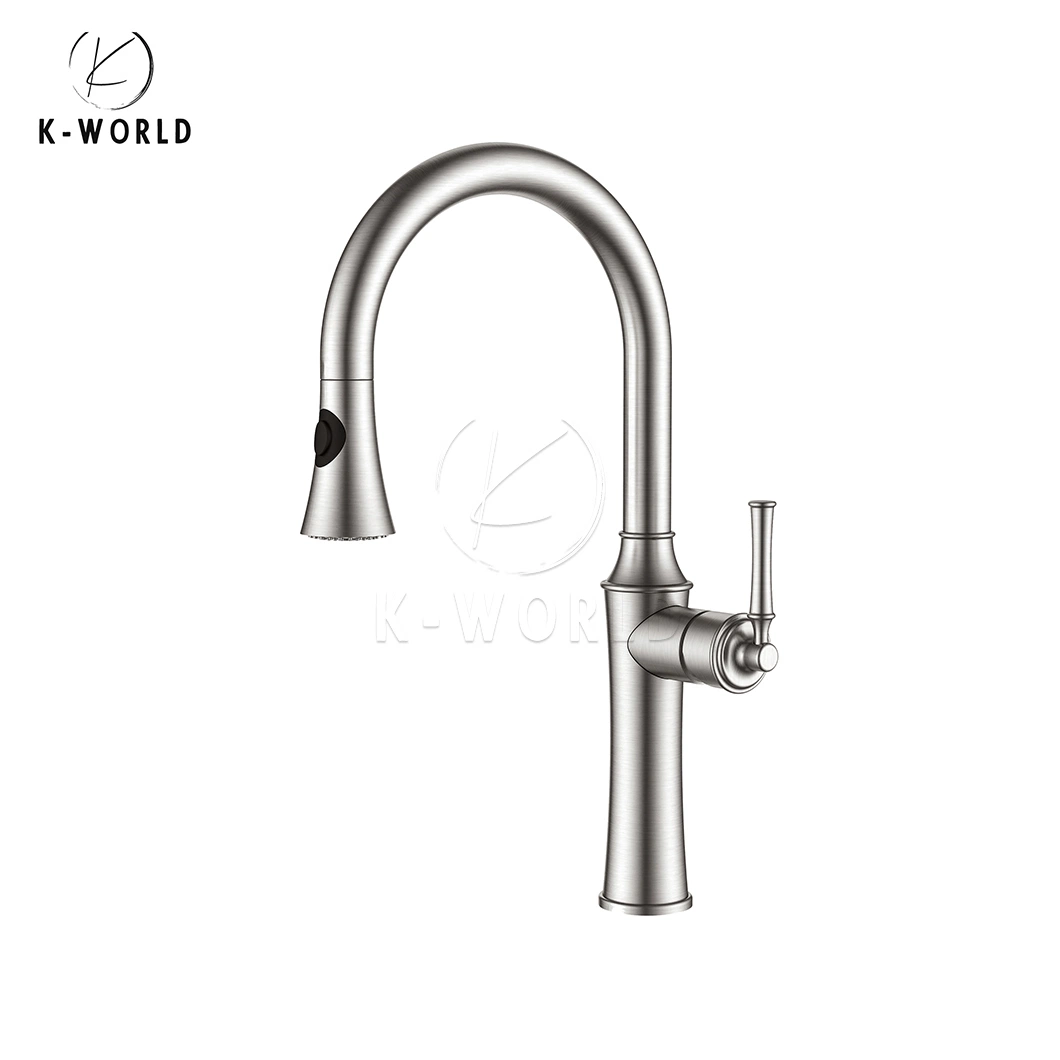 K-World Yuanxun Series Chrome Sanitary Kitchen Tap Fabricators Wholesale Touch Kitchen Faucet China Save Space Standard Kithcen Faucet