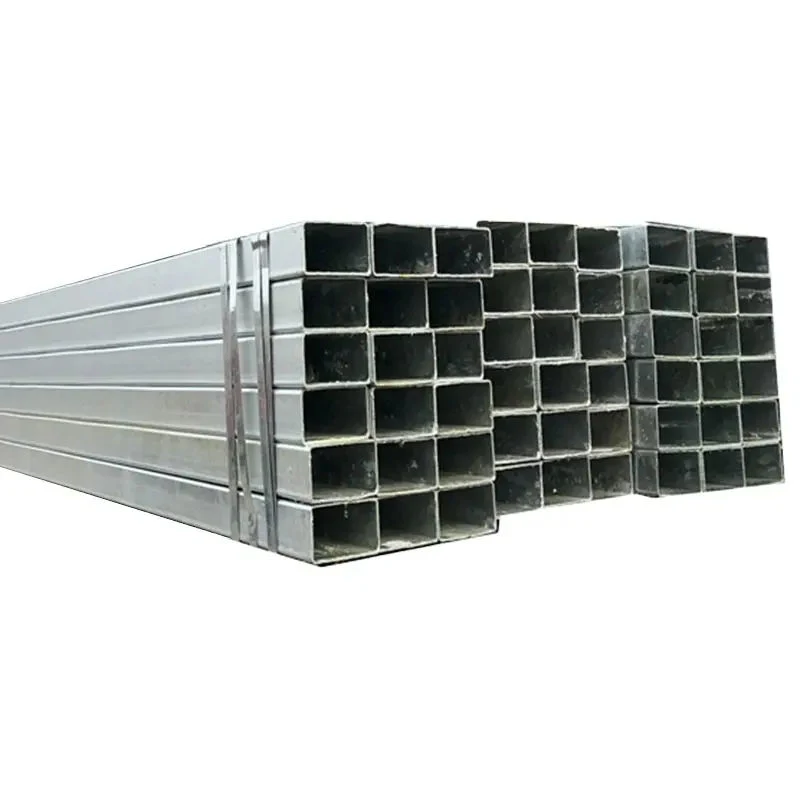 Tubo rectangular cuadrado 50*50 suministro de fábrica tubo metálico 40 *40 Tubería cuadrada galvanizada de inmersión en caliente para edificio estructural