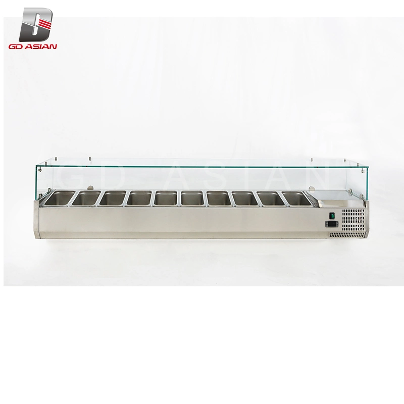 Gn1/4*4 Commercial Countertop Display Refrigerator with Glass Lid