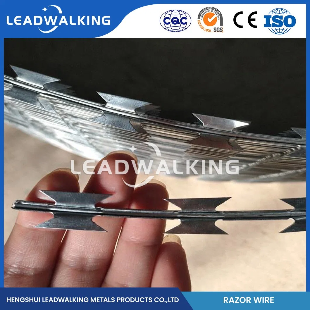 Leadwalking Razor Tape Barbed Wire Suppliers 3 Strands Steel Wire Razor Barbed Wire China High-Quality 7.5mm Stab Distance Razor Fencing Wire