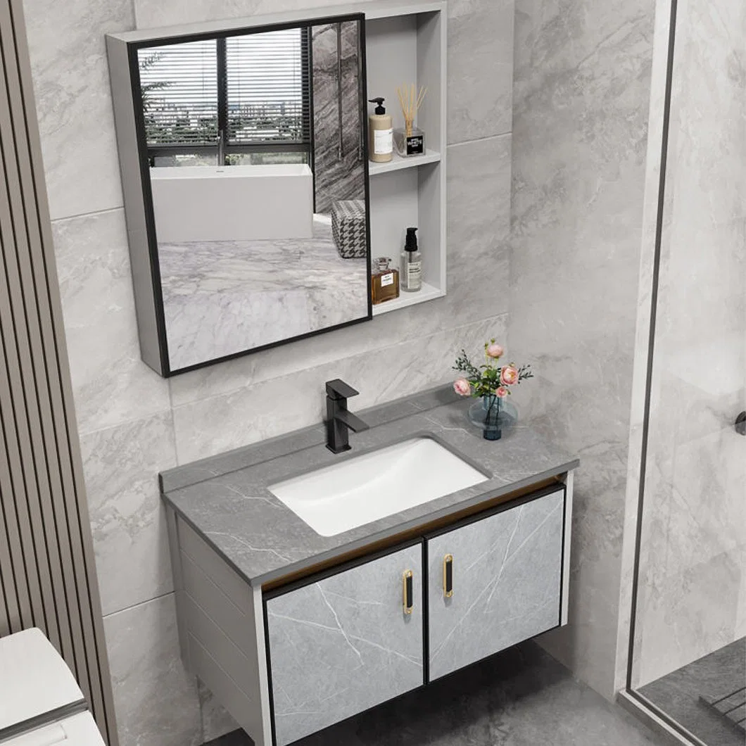 Modern Corner Waterproof Storage Cabinet Solid Wood Vanity Bathroom Mini Small Bathroom Cabinet