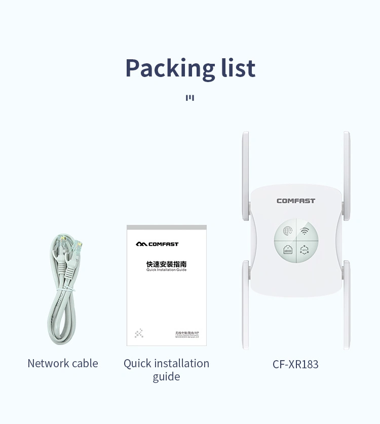 Full Coverage WiFi Signal Booster 802.11ax 1800Mbps Comfast Gigabit WiFi Range Extender WiFi 6 Wireless Repeater