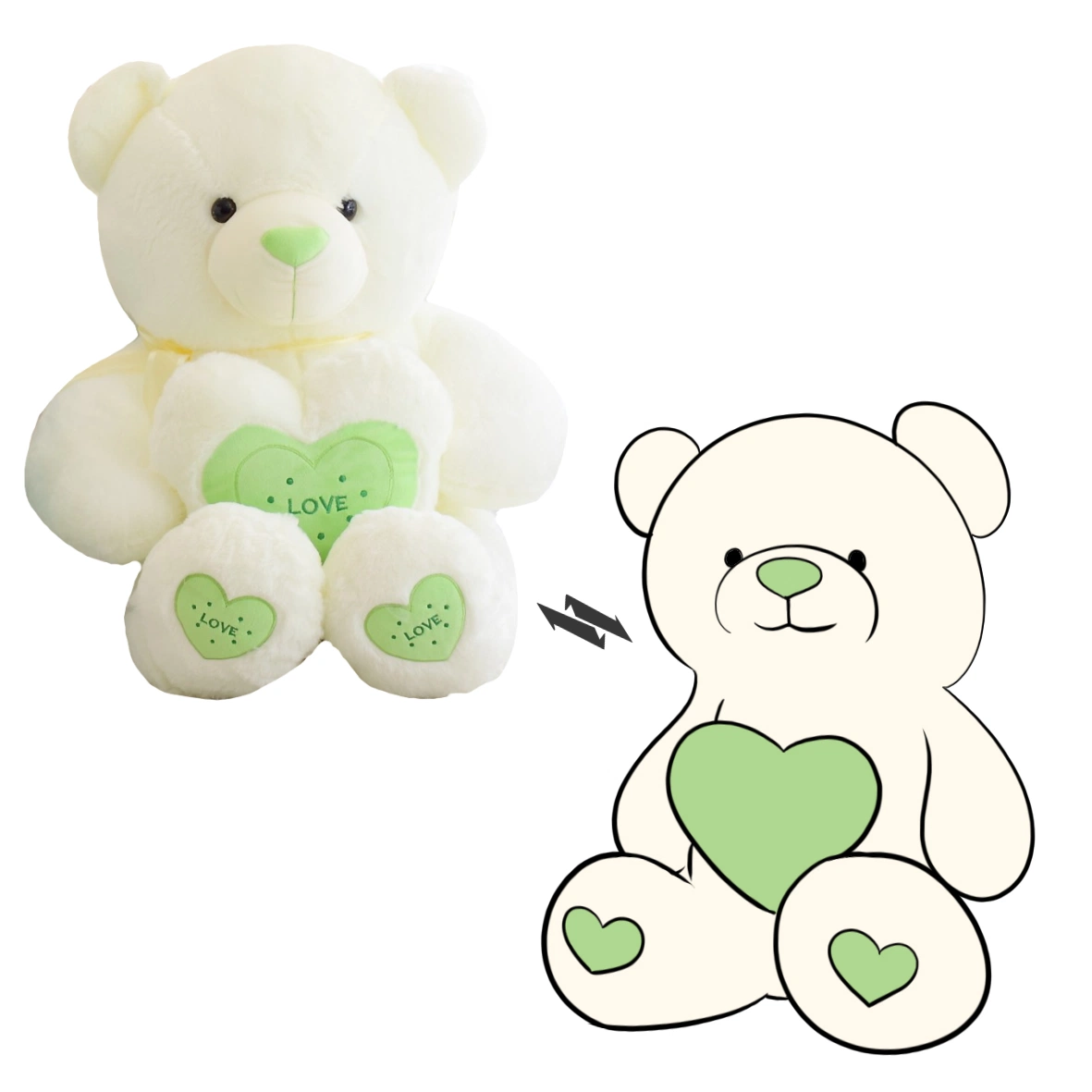 Hot Selling Custom Plush Stuffed Toys Teddy Bears Valentines with Soft Heart