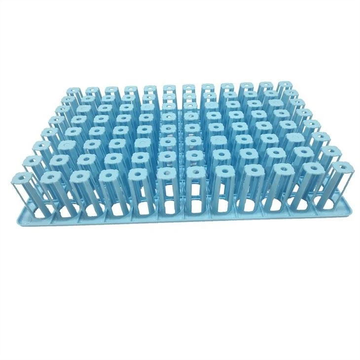 Lab Equipment 8*12 96 Holes Test Tube Rack Plastic Virus Transport Tube Holder