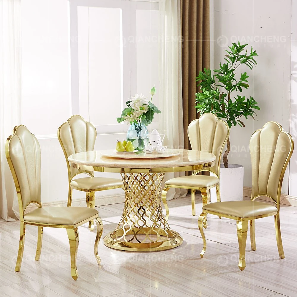 Restaurant Furniture Golden Wedding Chairs and Tables for Hotel