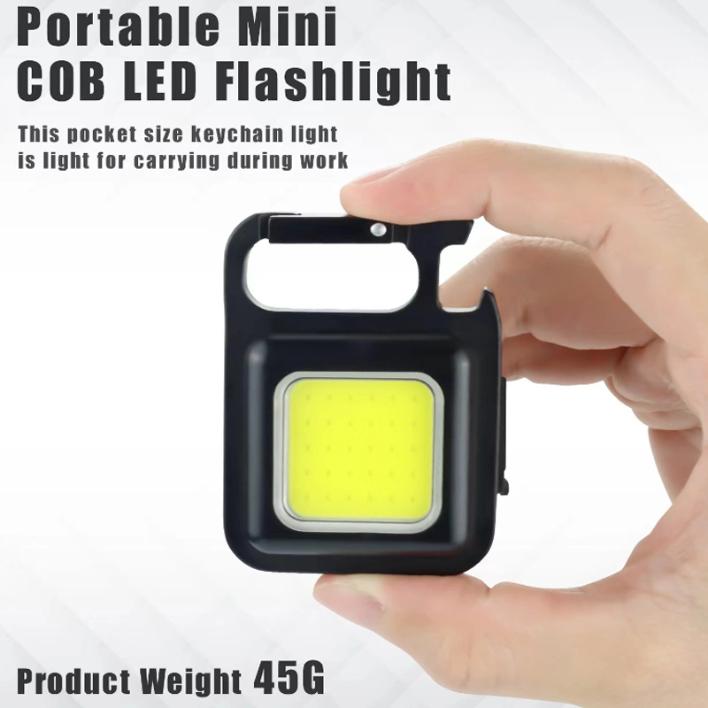 Mini LED Torch Keychain Flash Light COB Rechargeable Keychain Flashlight