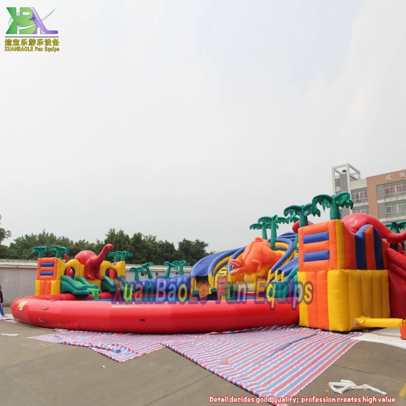 Gigante Dinosaur tema Inflatable agua Slide Pool Jurassic Inflatable Amusement Parque