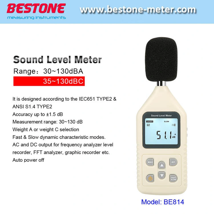 Sound Level Meter, Noise Meter, Level Measuring Instruments Noise Sound Meter Be814